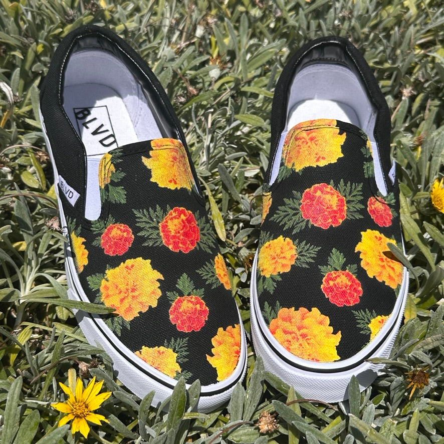 Vans Customs Sunflower Slip-On Shoes