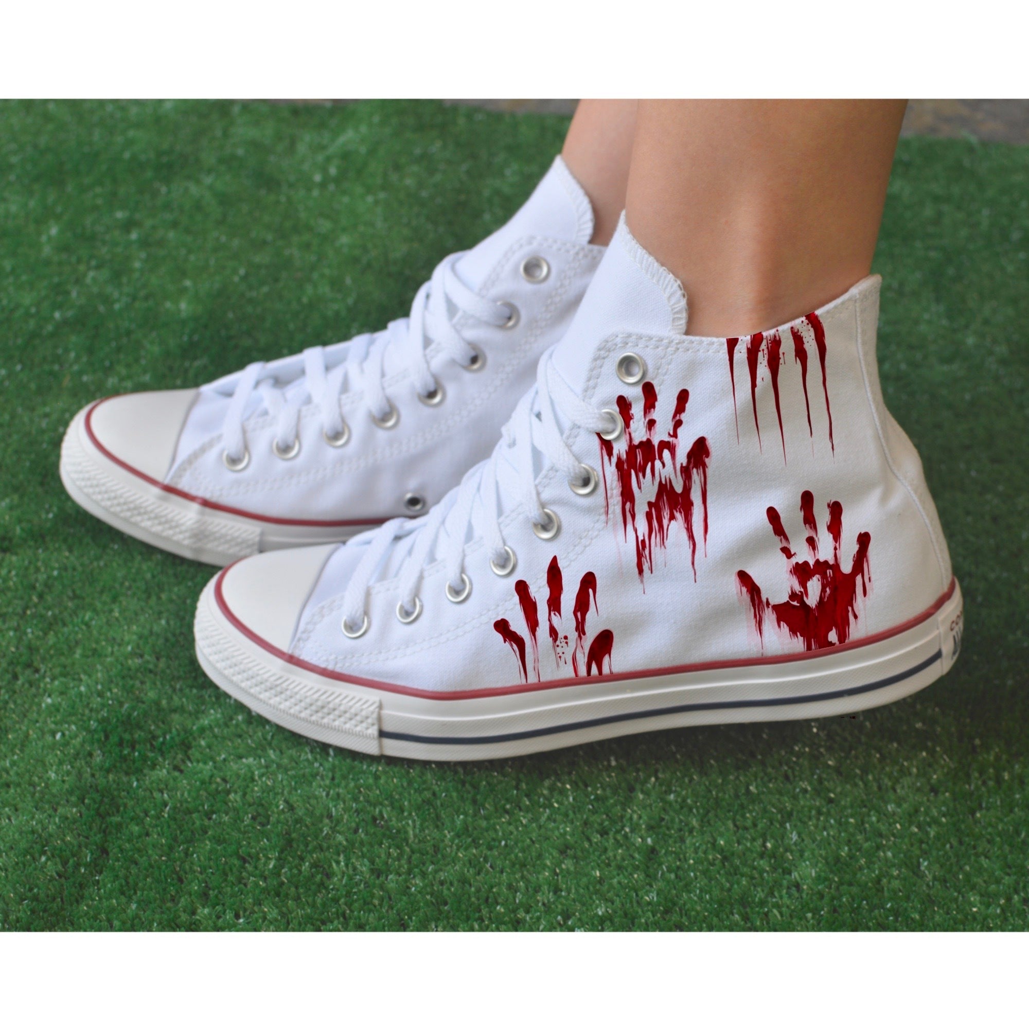 Halloween Bloody Hand Print Costume Top - Converse Shoes – BlvdCustom