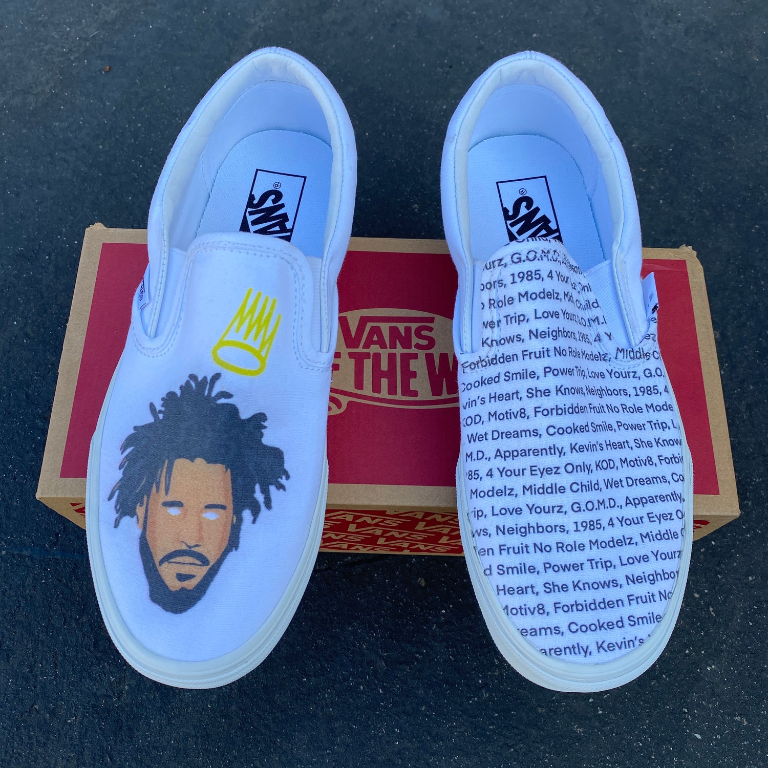 Musician Sneaker Series - J Cole Slip On Vans – BlvdCustom