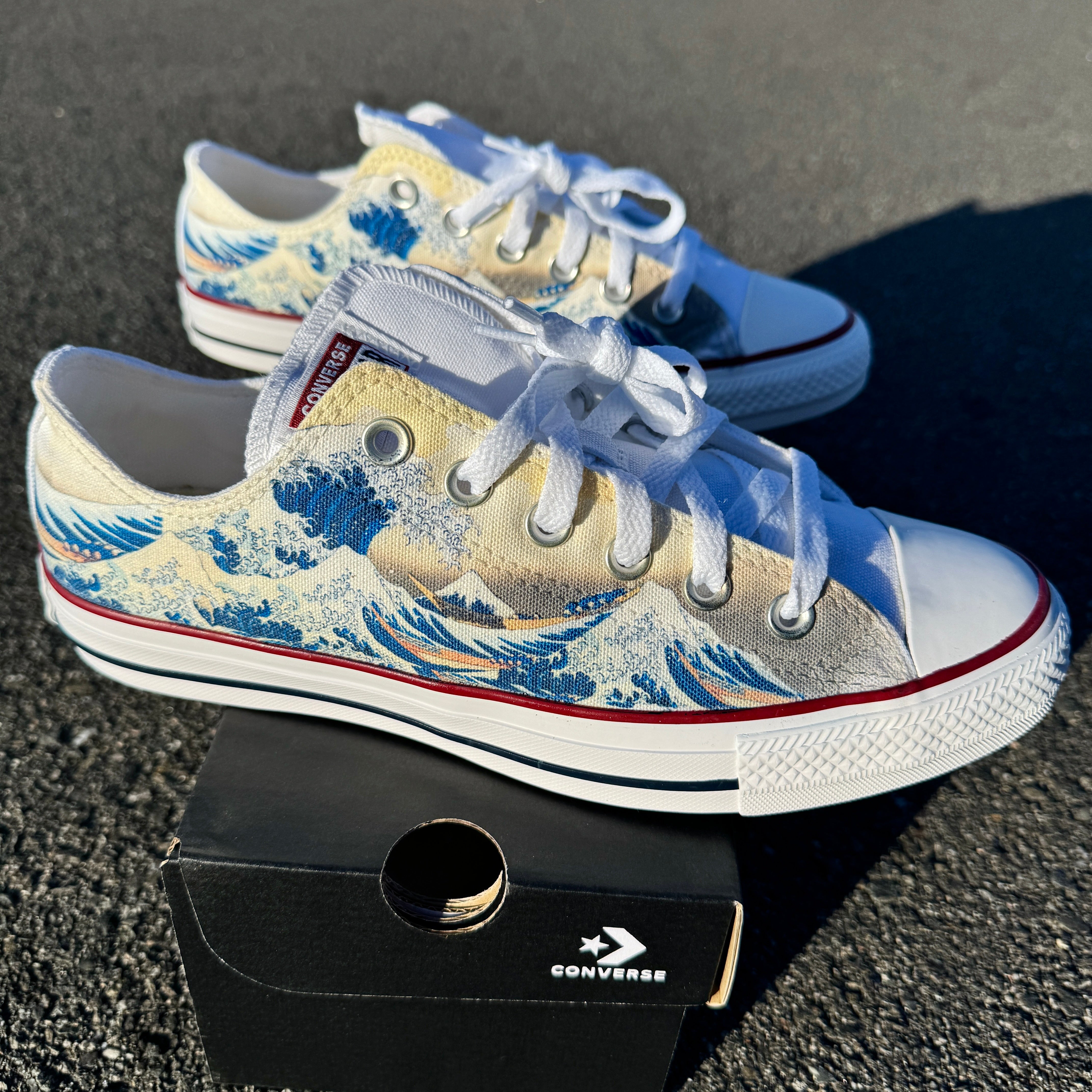 The Great Wave Converse Low Top Chuck Taylor Shoes BlvdCustom