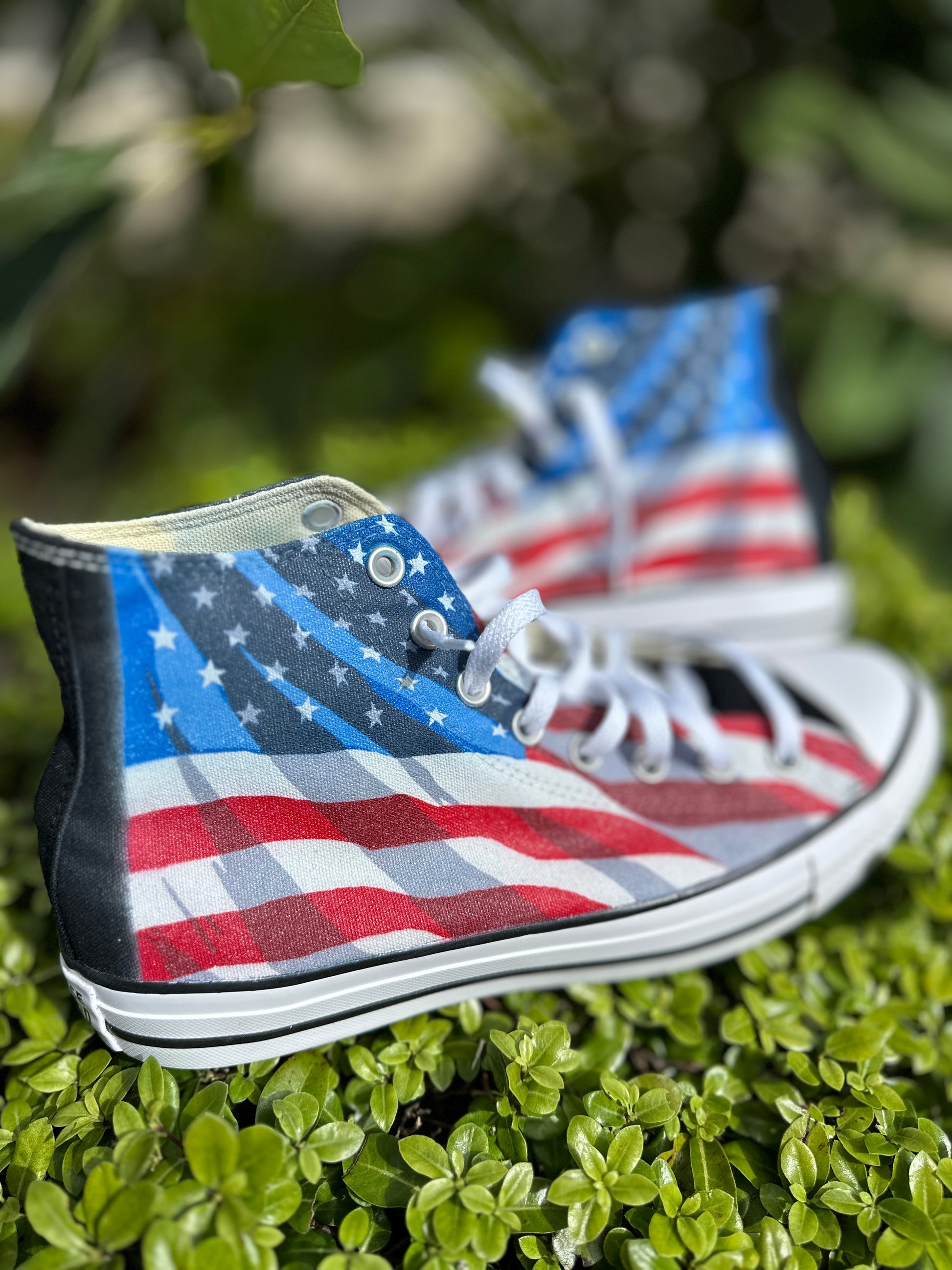 Soldat kode Migration American Flag Black Converse High Top Chuck Taylor Shoes Made In USA –  BlvdCustom