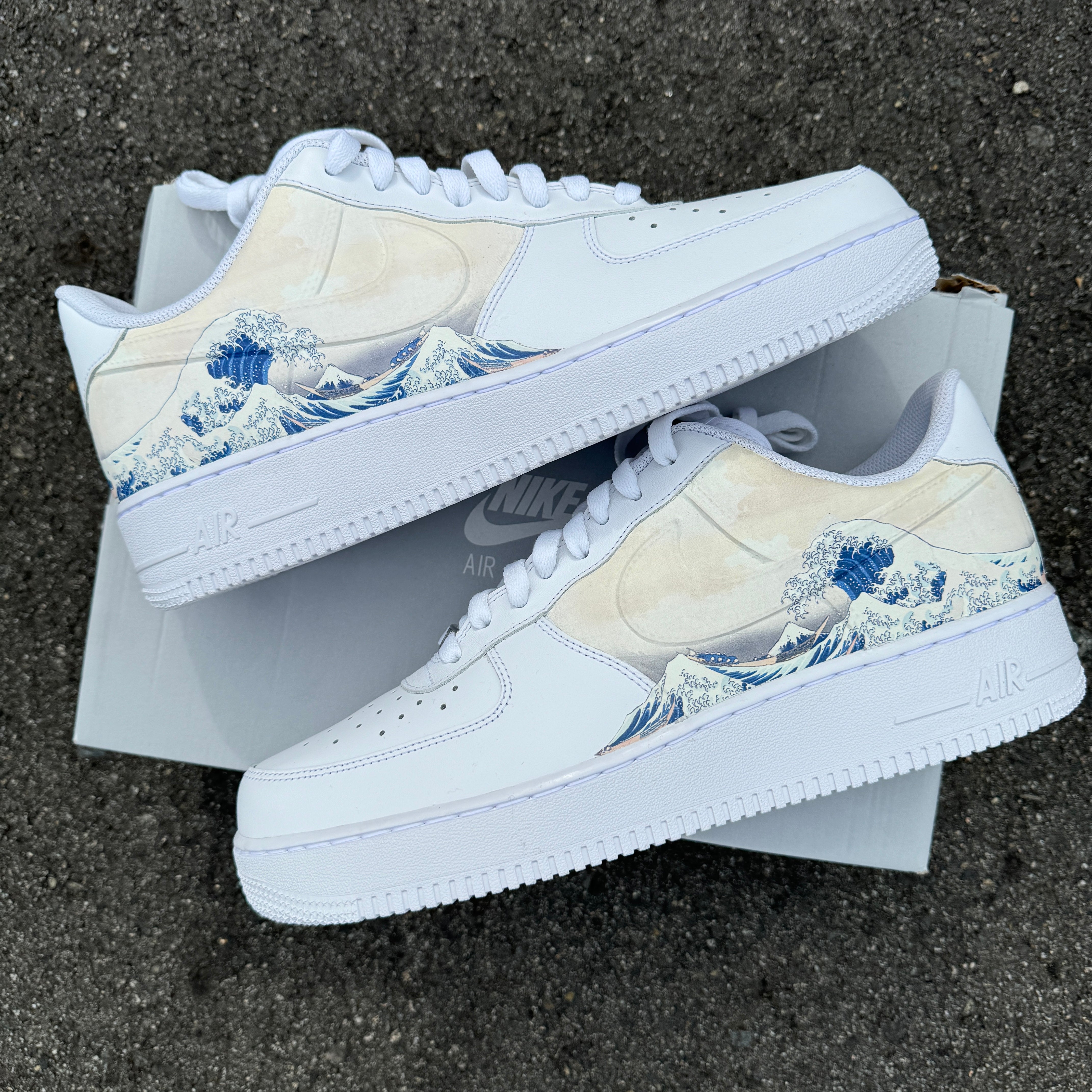 Custom Nike Air Force 1 Great Wave Off Kanagawa Custom Nike AF1 Shoes