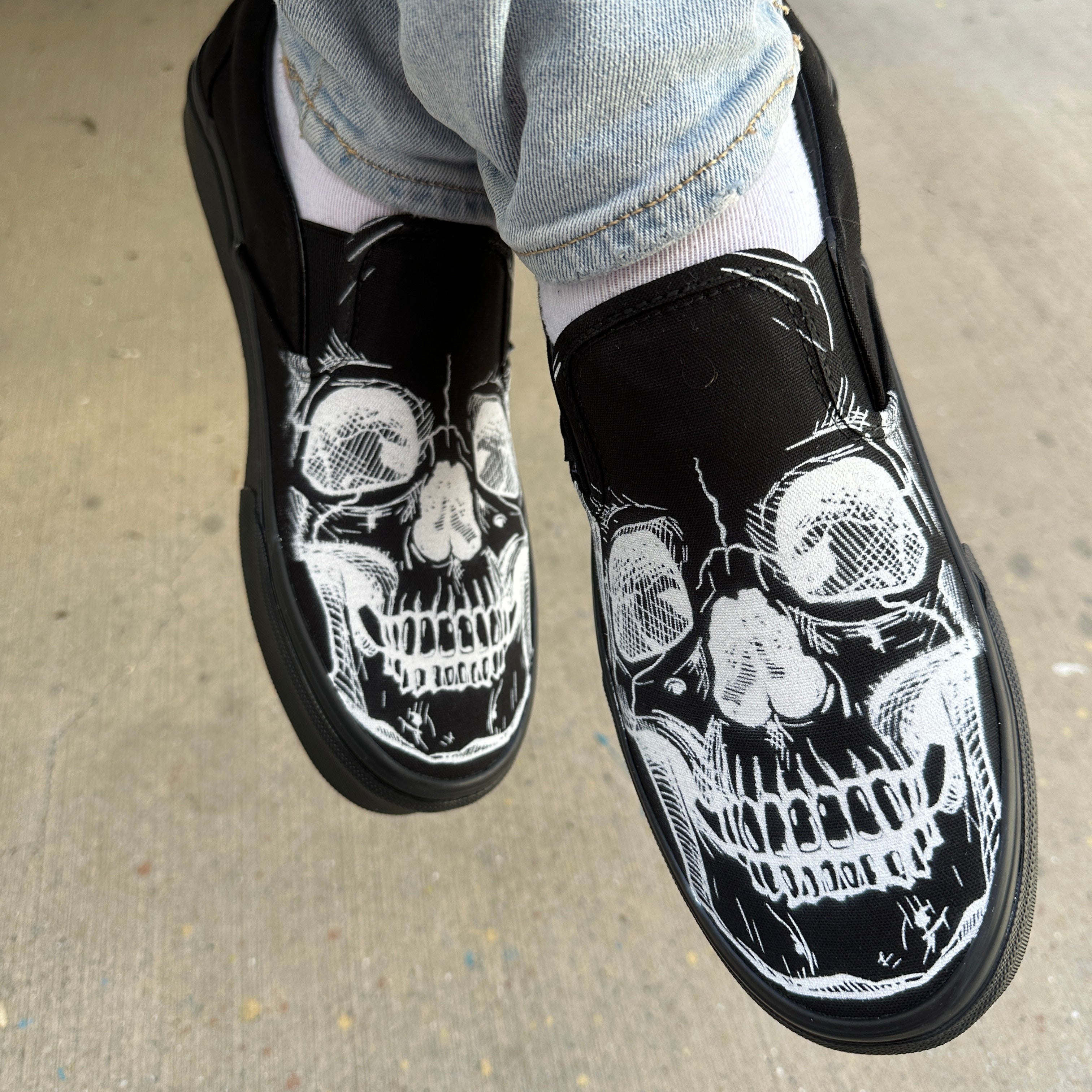 Vans shoes cheap skull design