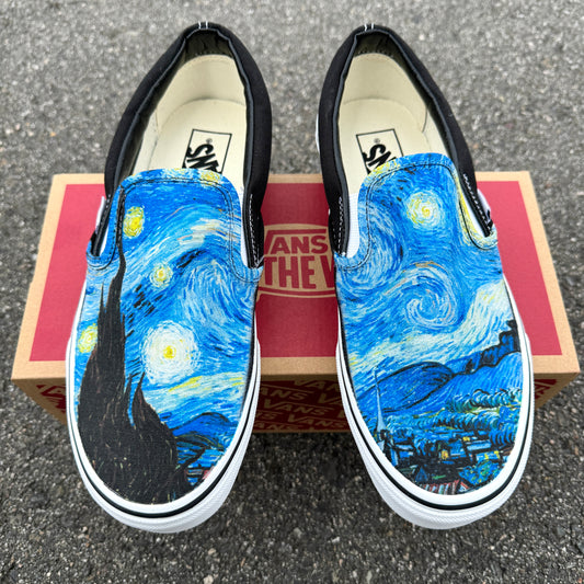 starry night slip on vans for kids