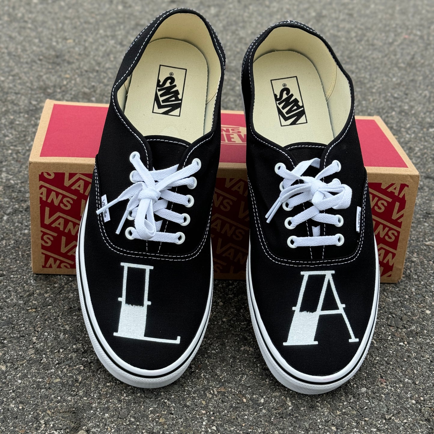 LA Los Angeles theme Tattoo Style custom Vans Authentic Lace up for men and women