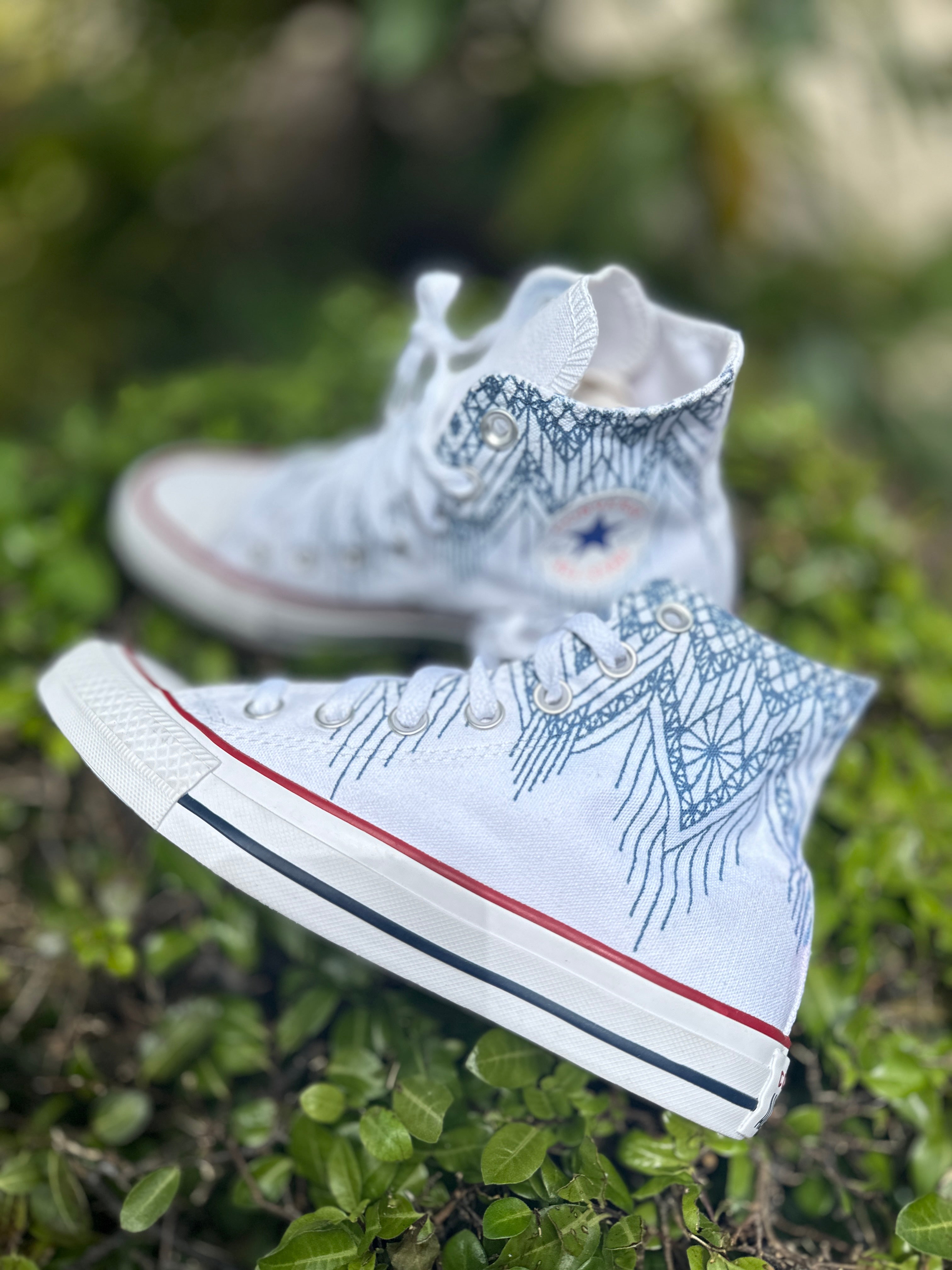 Converse with clearance flower pattern