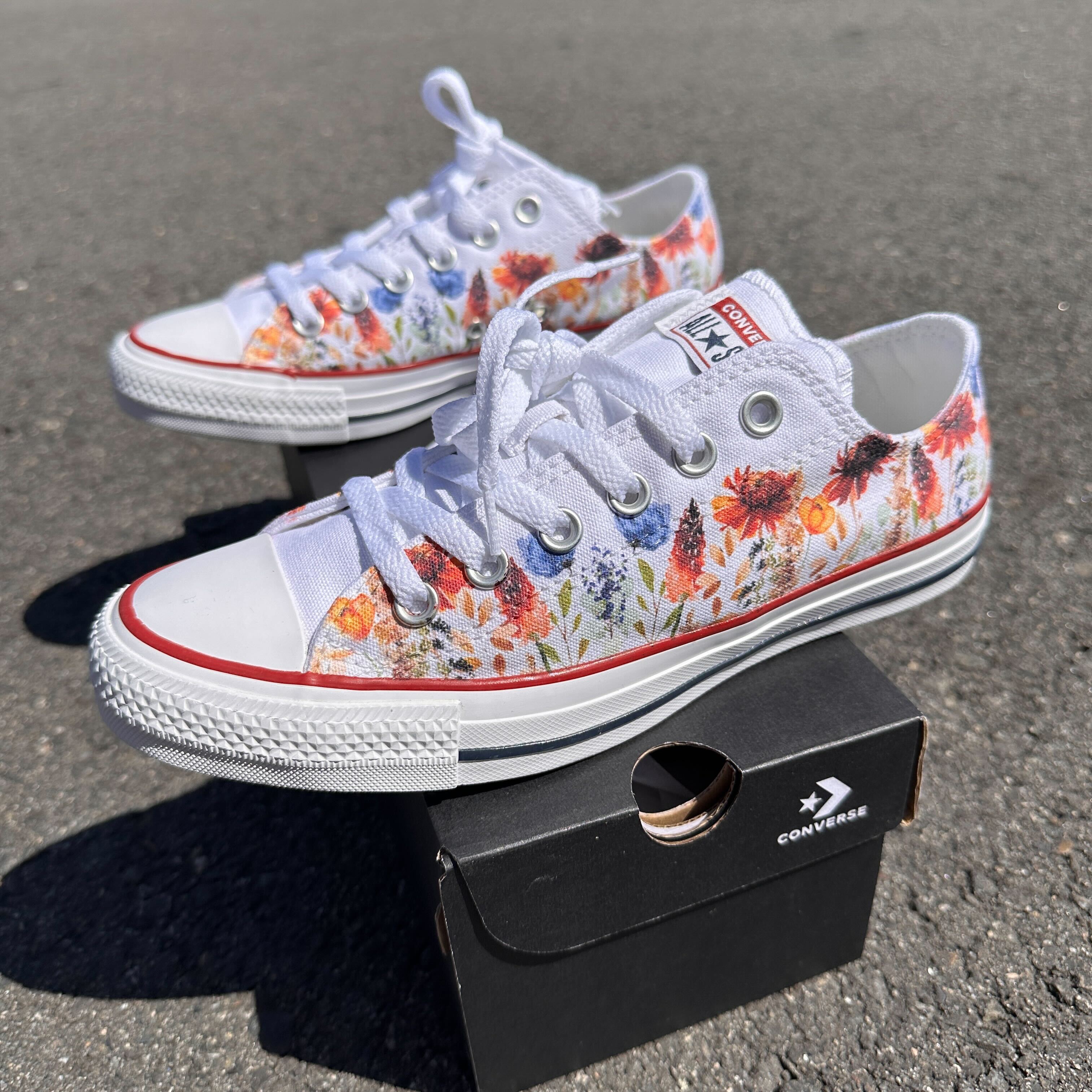 Converse sale flower shoes