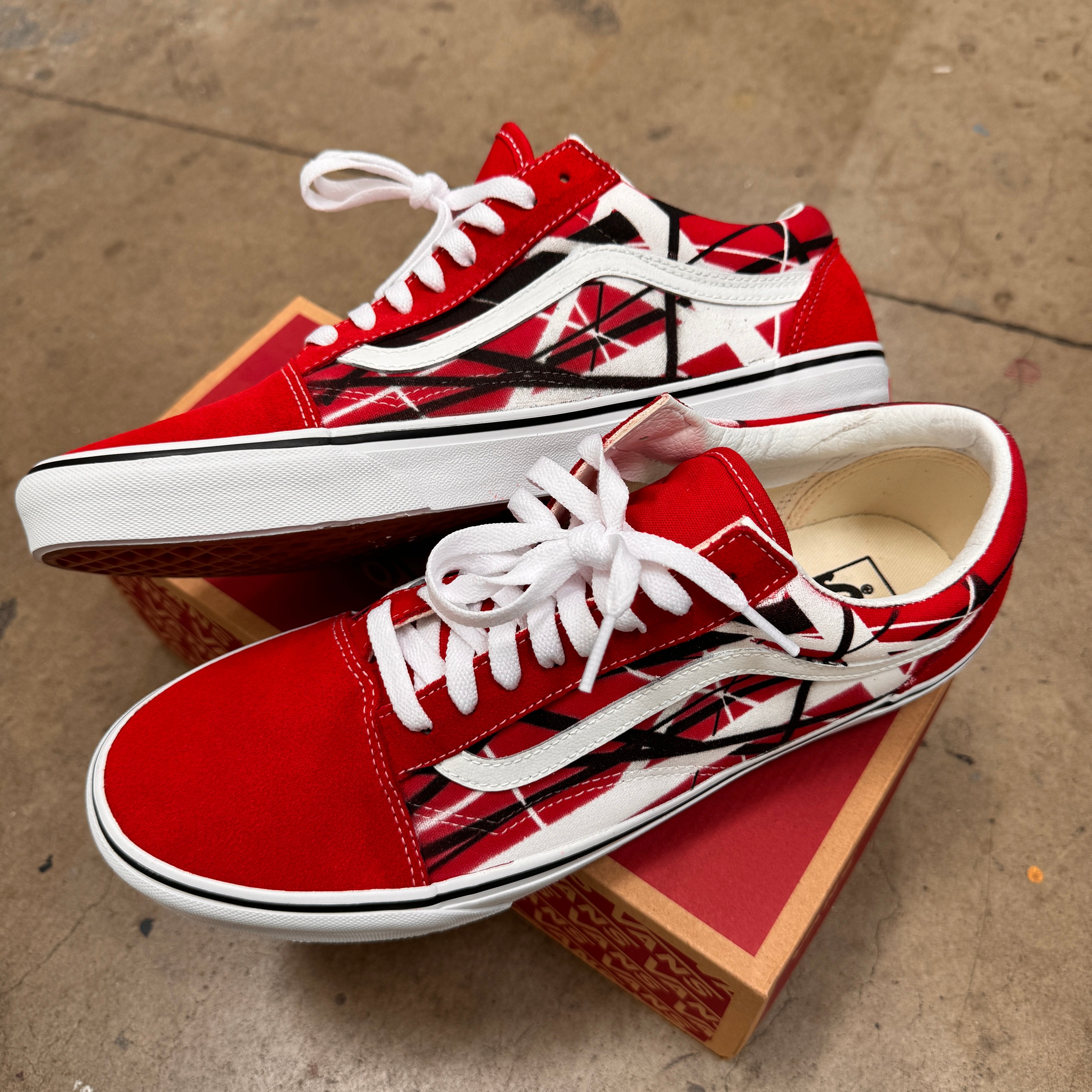 Van Halen Frankenstrat Red Vans Old Skool Shoes Unisex for Men and Women