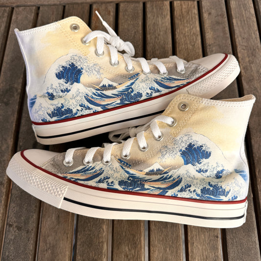 the great wave high to converse shoes custom