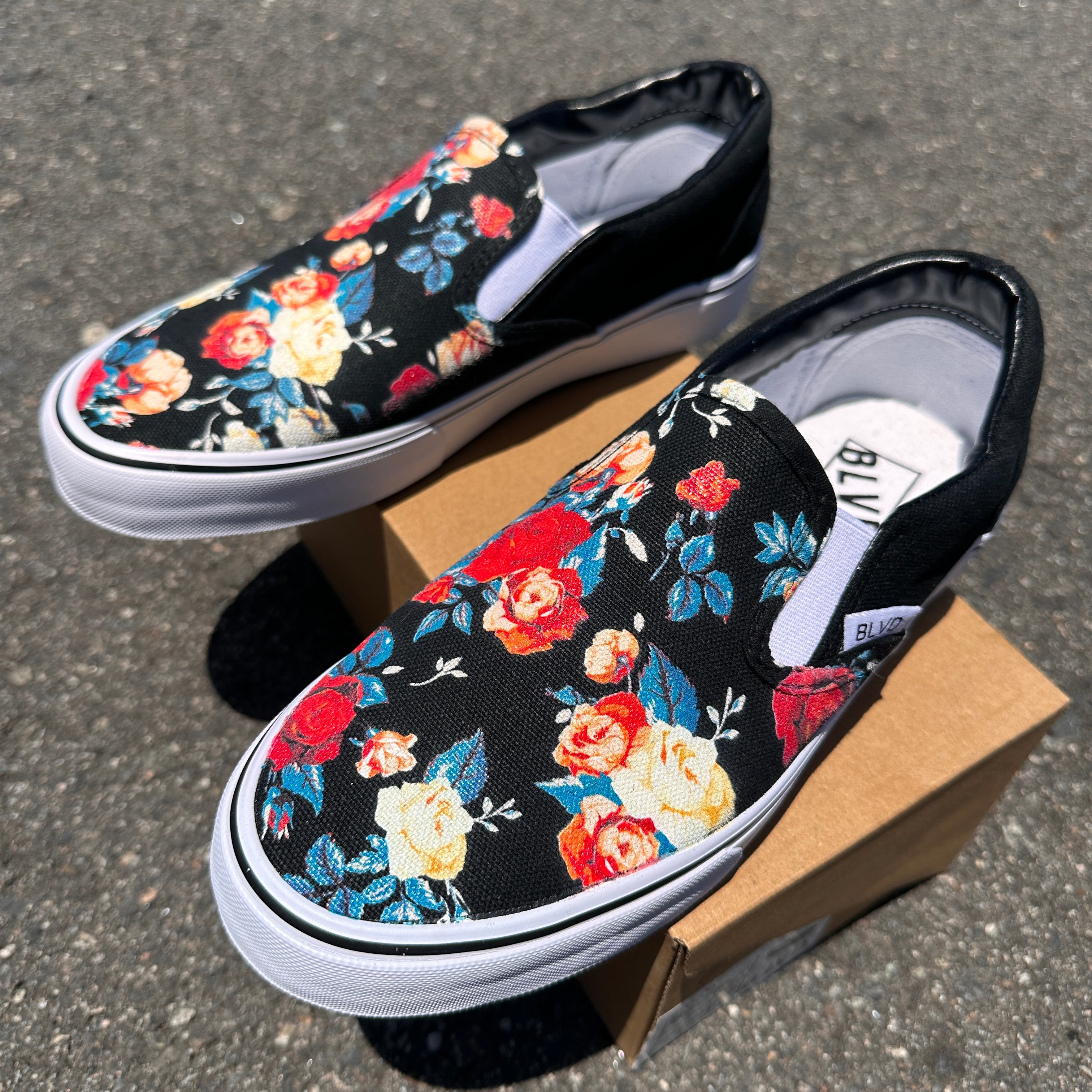 Hand painted neon flowers shops slip on, Colorful flowers shoes, Customized sneakers, Flowers slip on, Neon flowers shoes, Shoes size EU 38, US 7