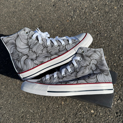 customized converse high top shoes artist swirls