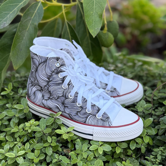 customized converse high top shoes artist swirls