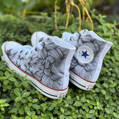 customized converse high top shoes artist swirls