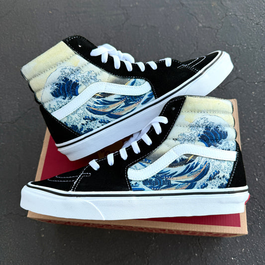 The Great Wave of Kanagawa sk8 hi vans shoes