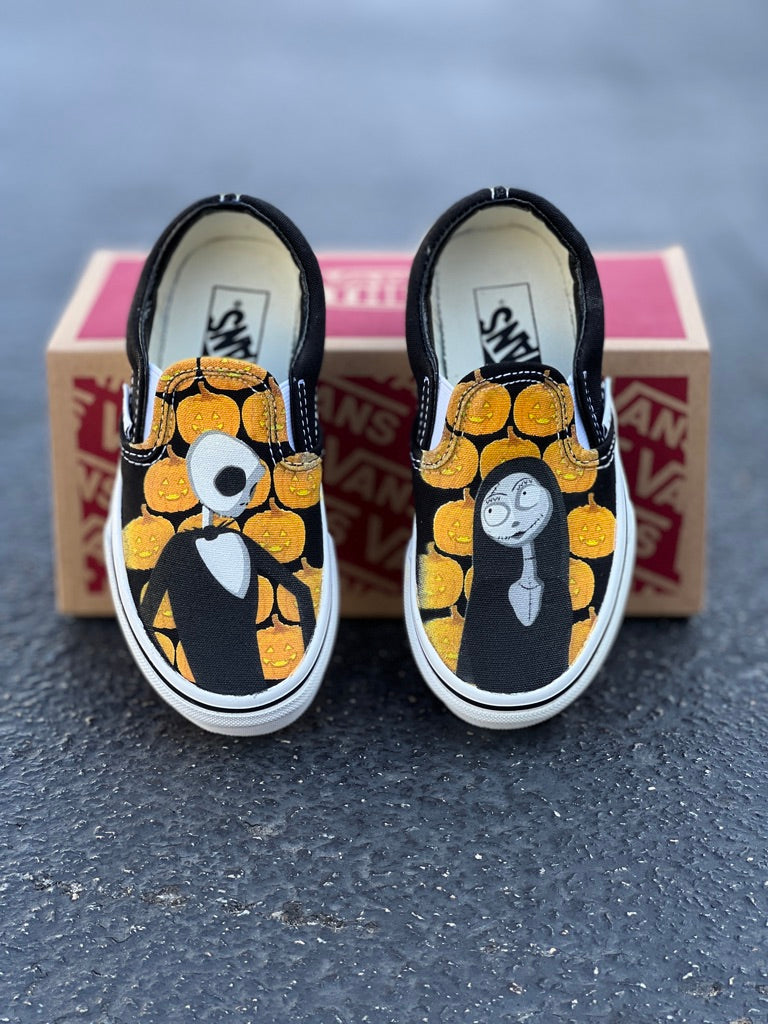 Kids Shoes Nightmare Before Christmas Custom Black Slip Ons