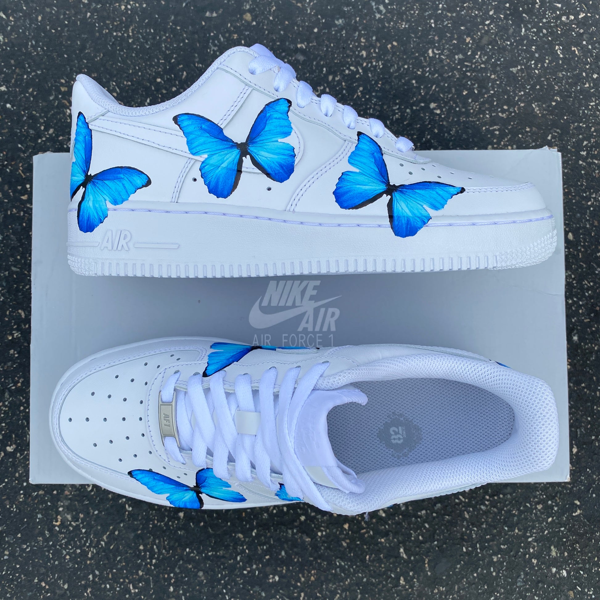 Buy Custom Nike Air Force 1 Low AF1 blue Butterflies Blue Drip Online in  India 