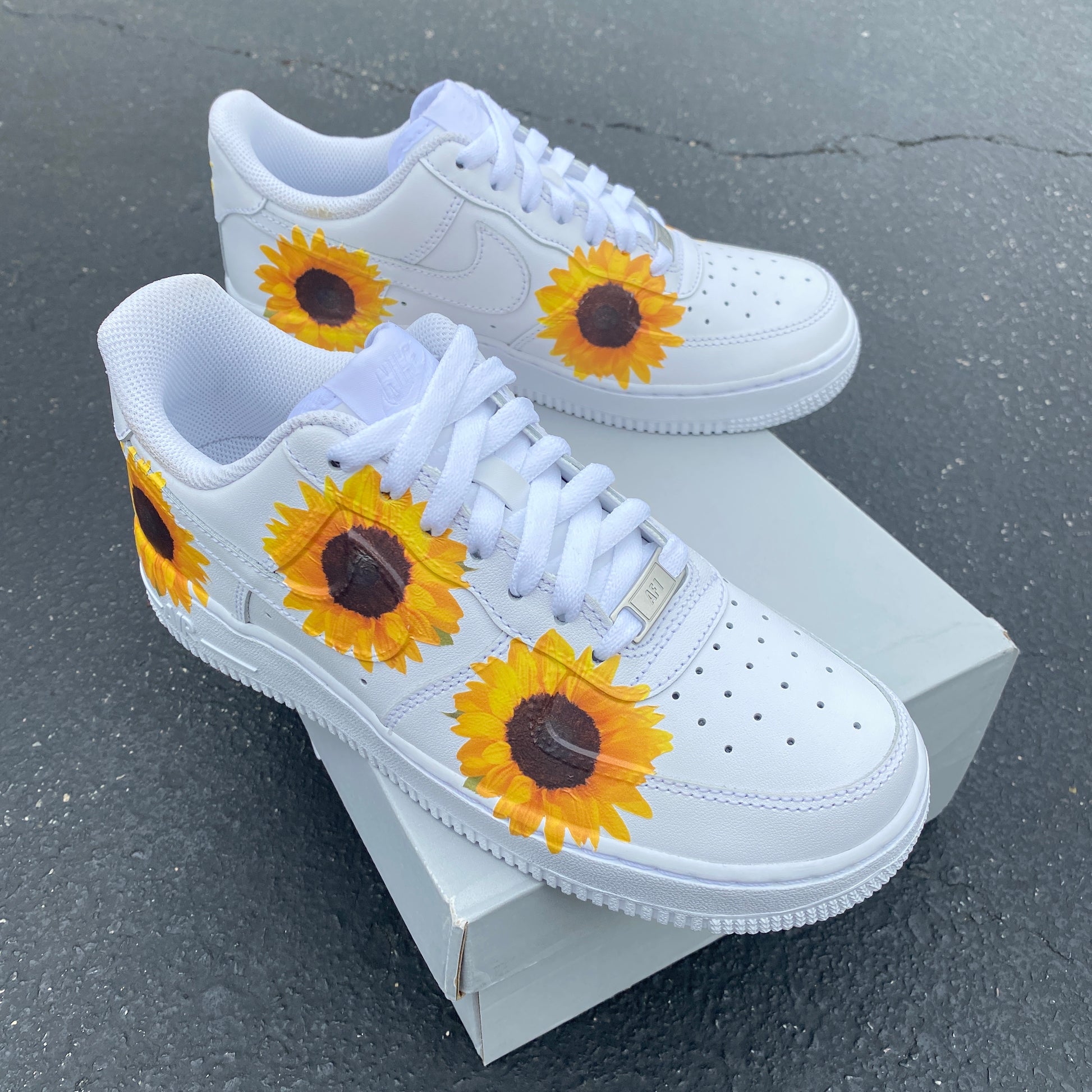 Hand Painted Custom Air Force 1 Low Yellow Pastel Sunflower 