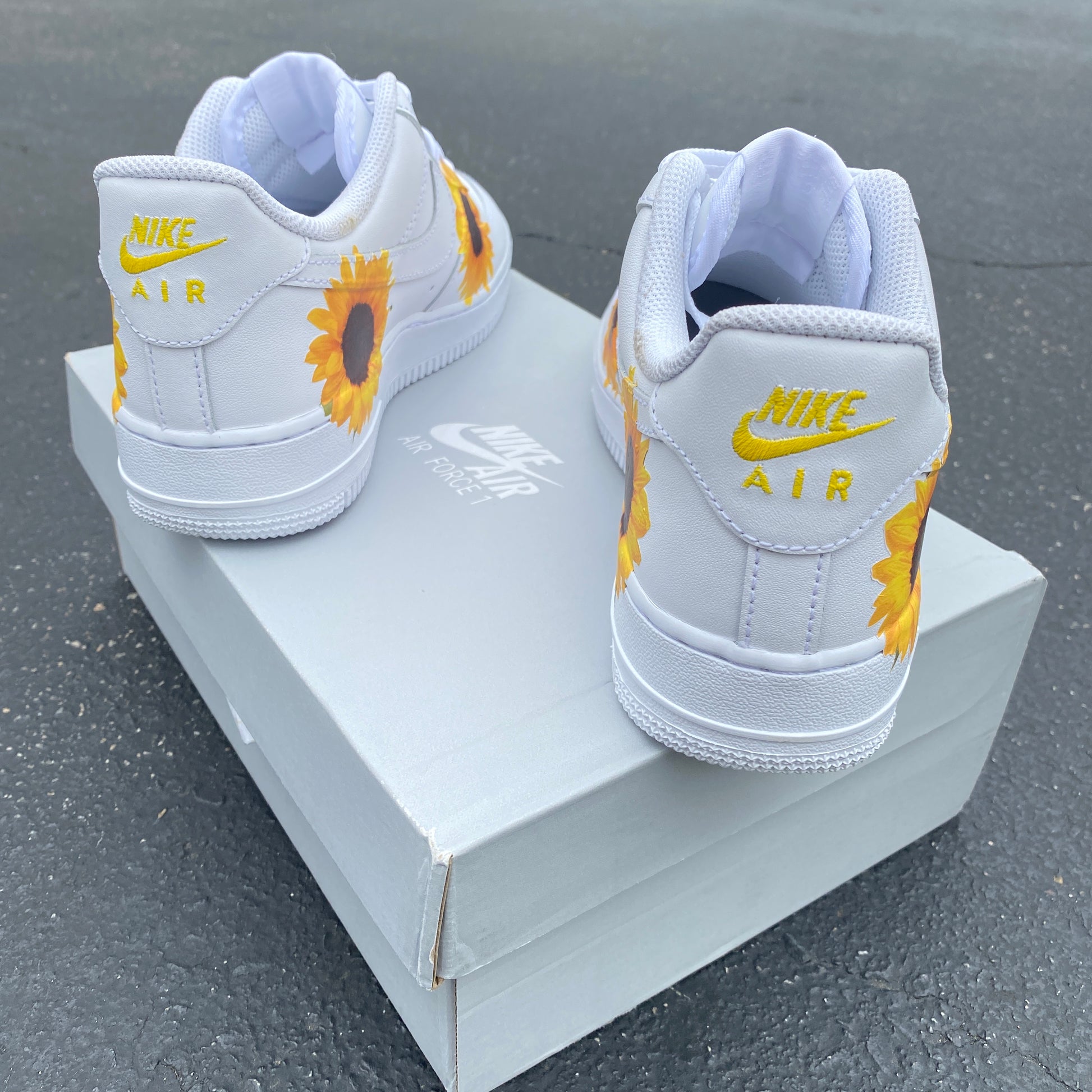 Hand Painted Custom Air Force 1 Low Yellow Pastel Sunflower 