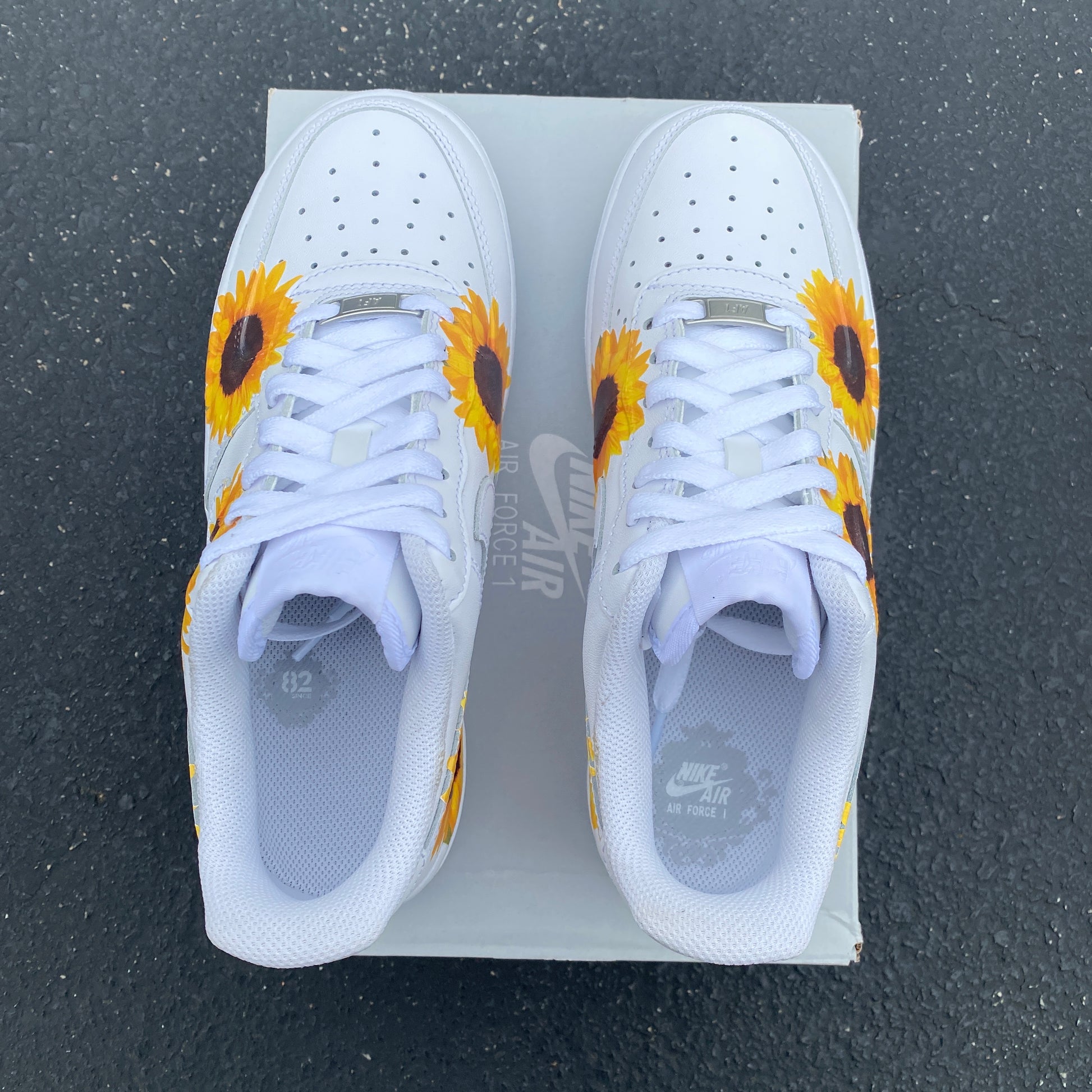 Custom Sunflower Shoes Hand Painted Sunflower White Sneakers