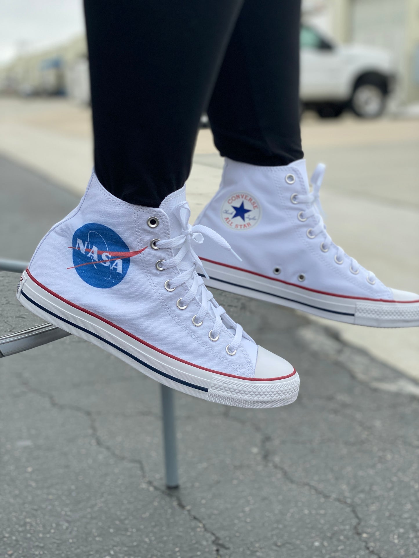 NASA Sneakers - Custom White High Tops