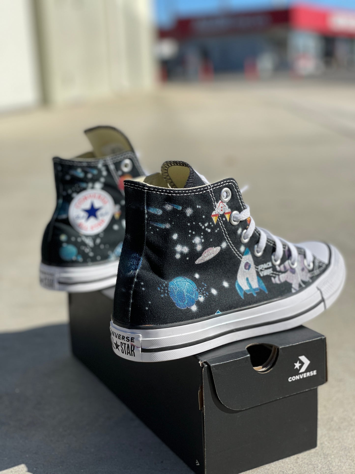 NASA Chucks Custom Black High Top Converse