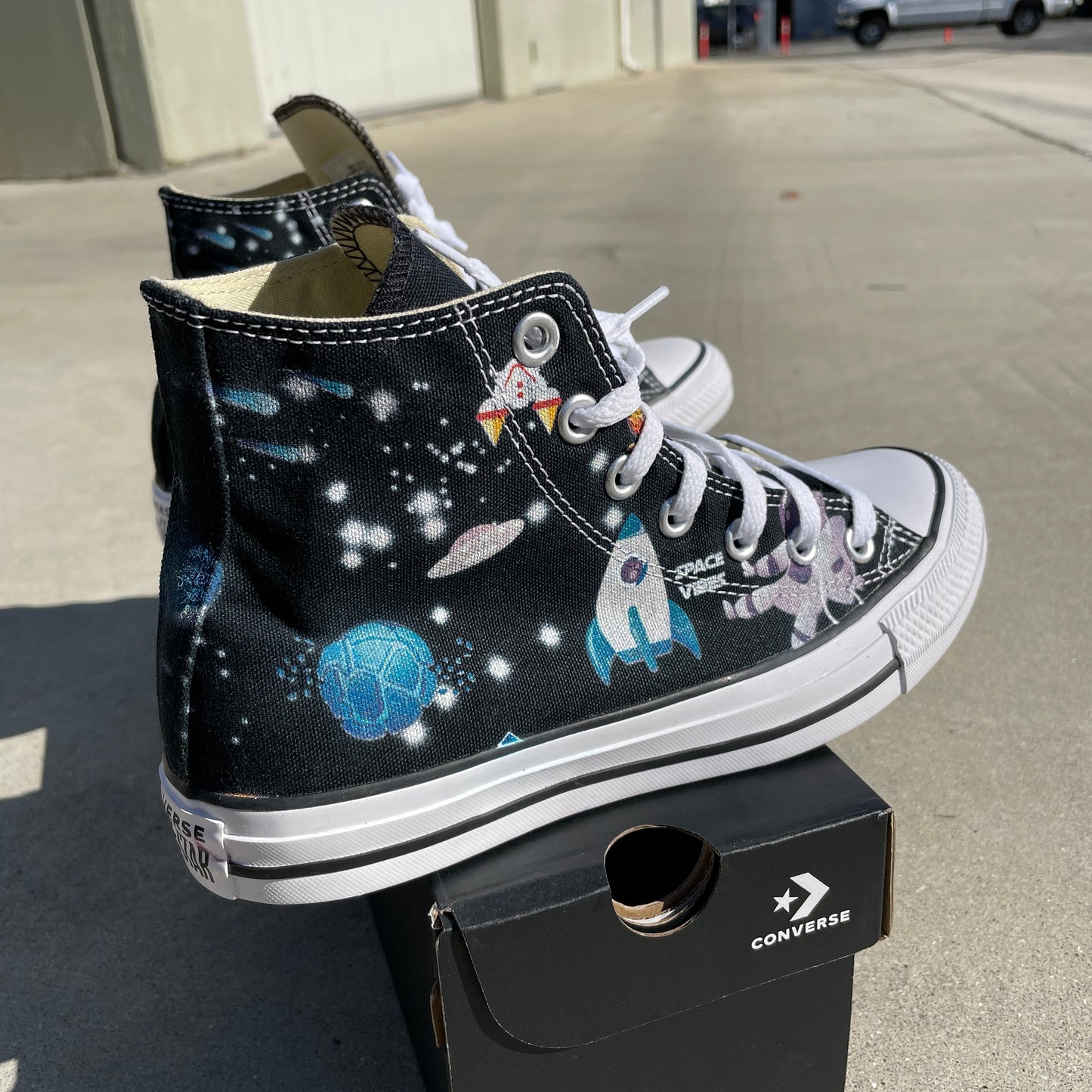 NASA Chucks Custom Black High Top Converse