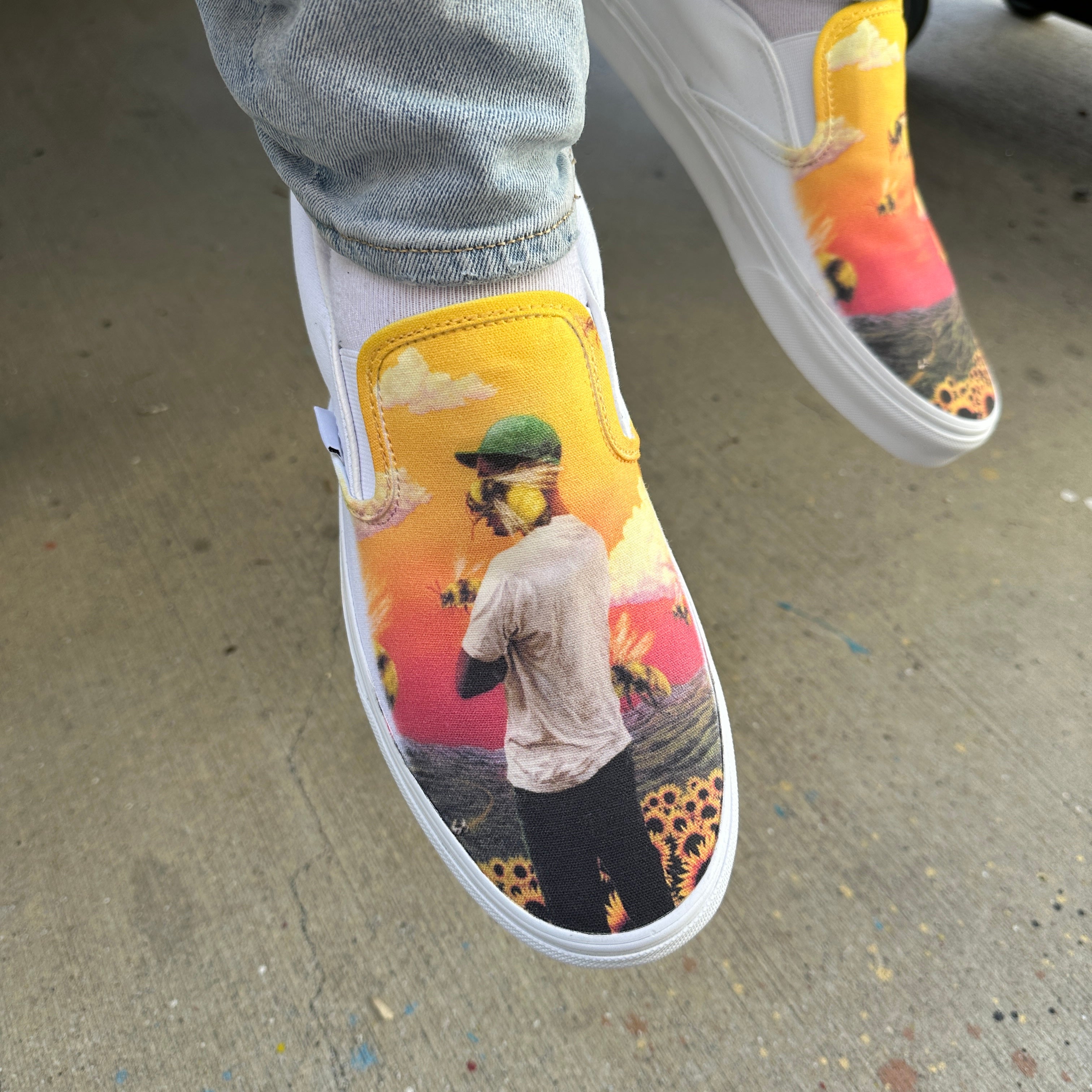 Tyler the Creator Flower Boy Album Custom Slip Ons