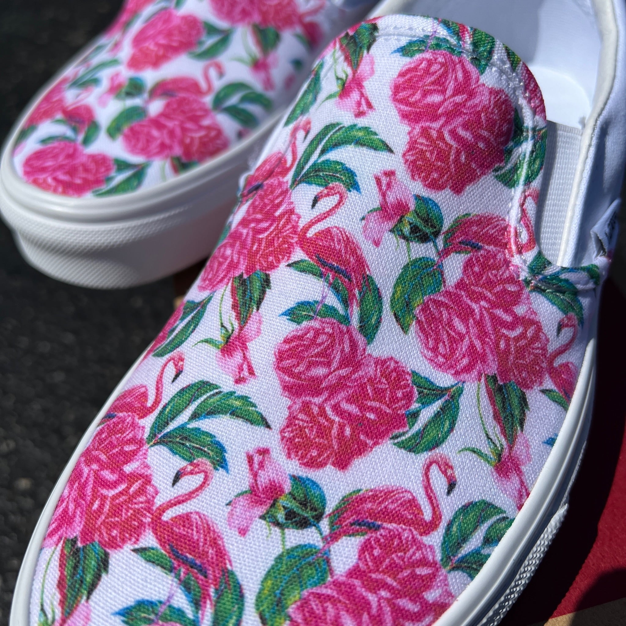 Vans slip on outlet checkerboard with rose