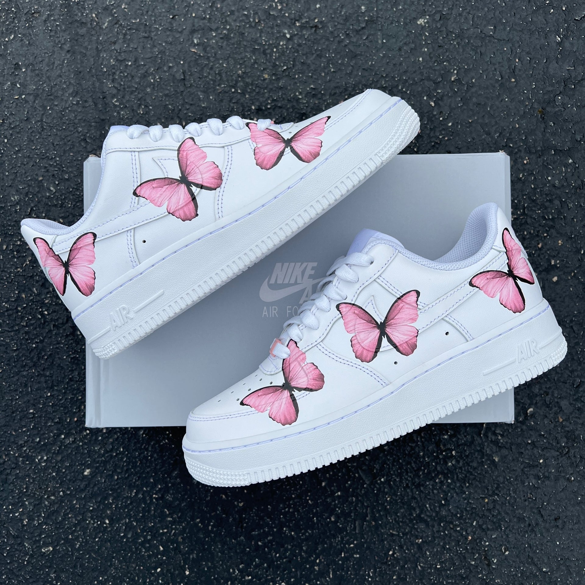 Pink Flowers Custom Air Force 1 Sneakers 7.5 M / 9 W