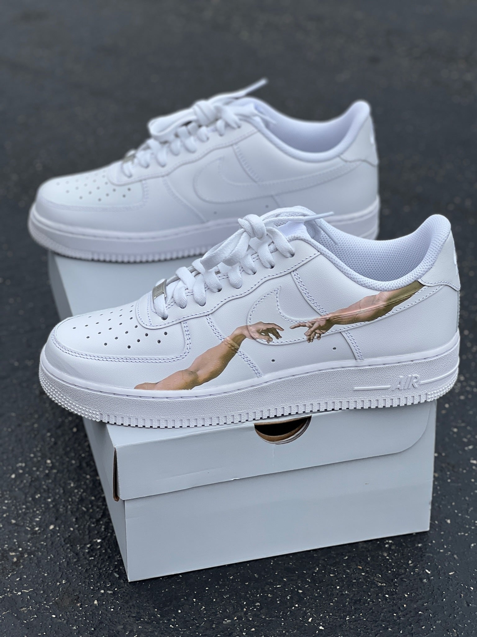 Custom Air Force 1 Painted Nike Af1 Trainers Shoes White Grey -  Israel