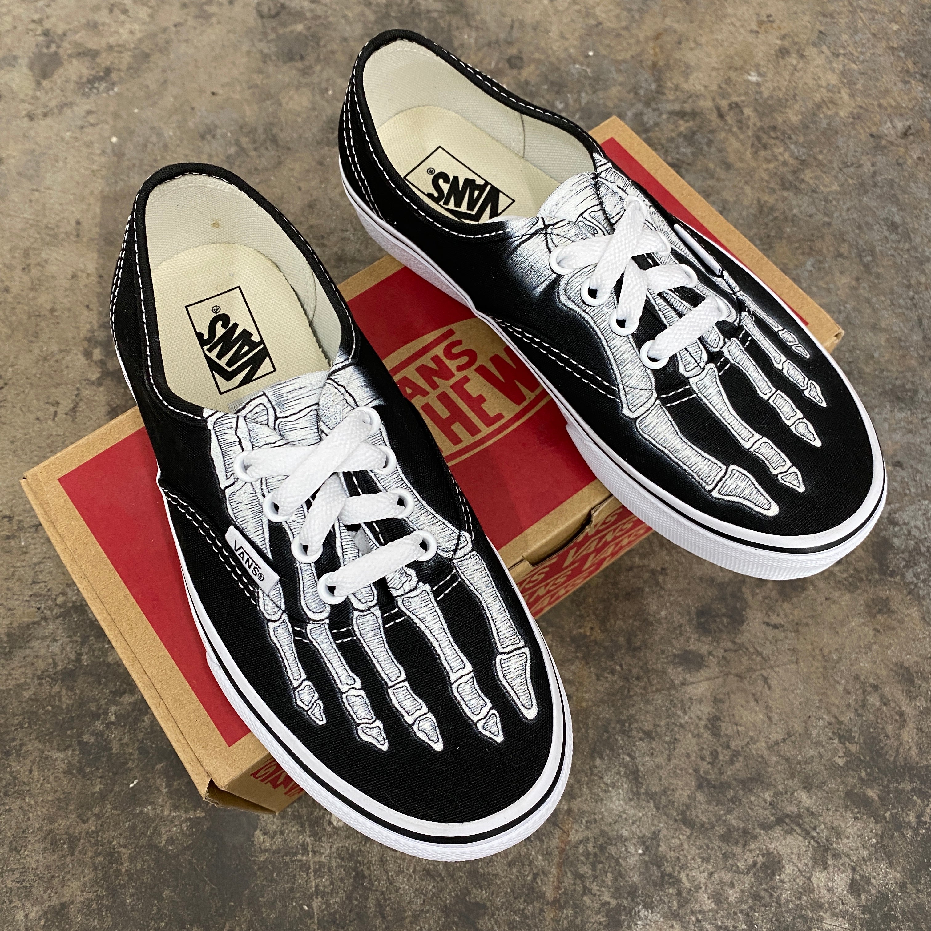 Custom Authentics Skeleton Boney Feet Custom Vans Shoes BlvdCustom