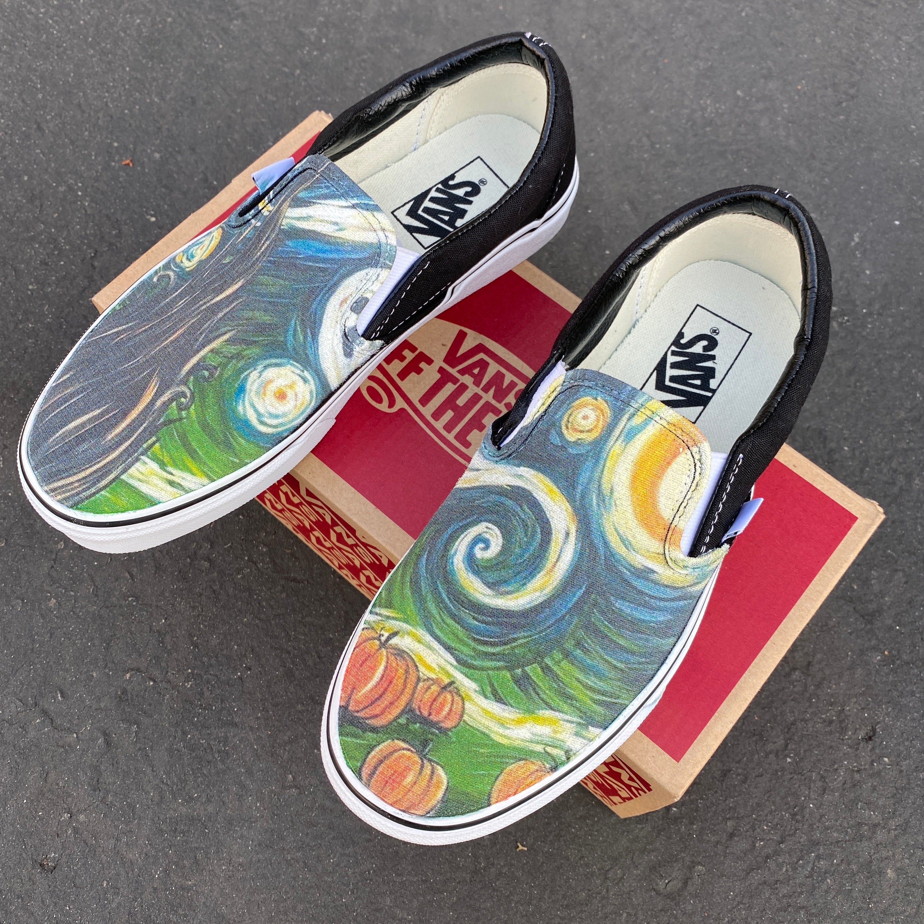 Starry night outlet custom vans