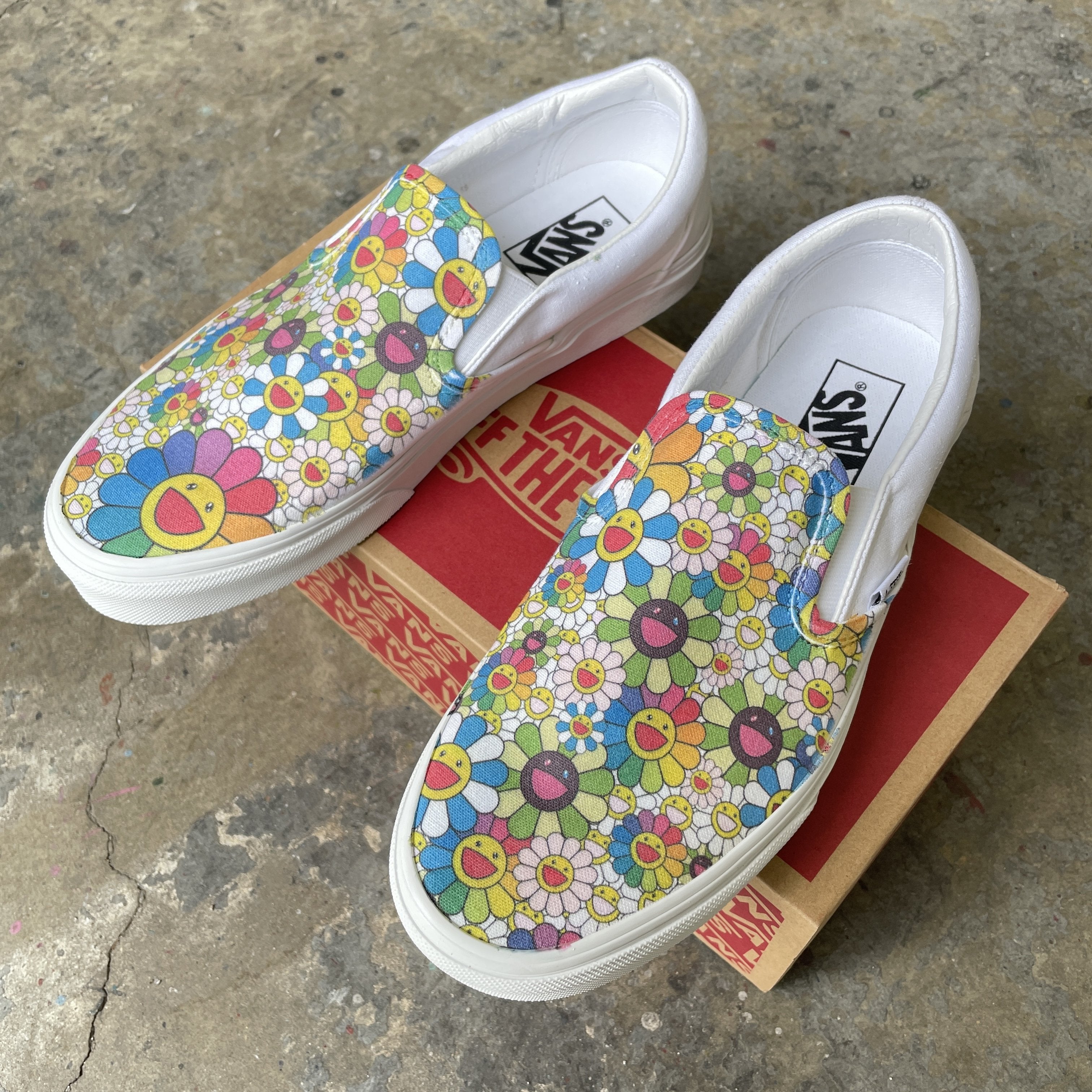 Kids Shoes - Takashi Murakami Rainbow Flower Sneakers - Custom