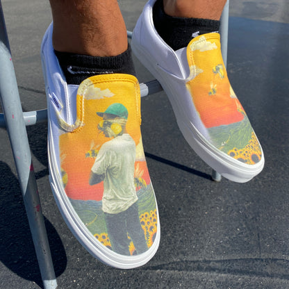 Tyler, the Creator Flower Boy Album - Custom Slip On Vans